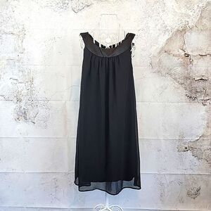 Connected Apparel black georgette pullover midi dress Women's Size 6